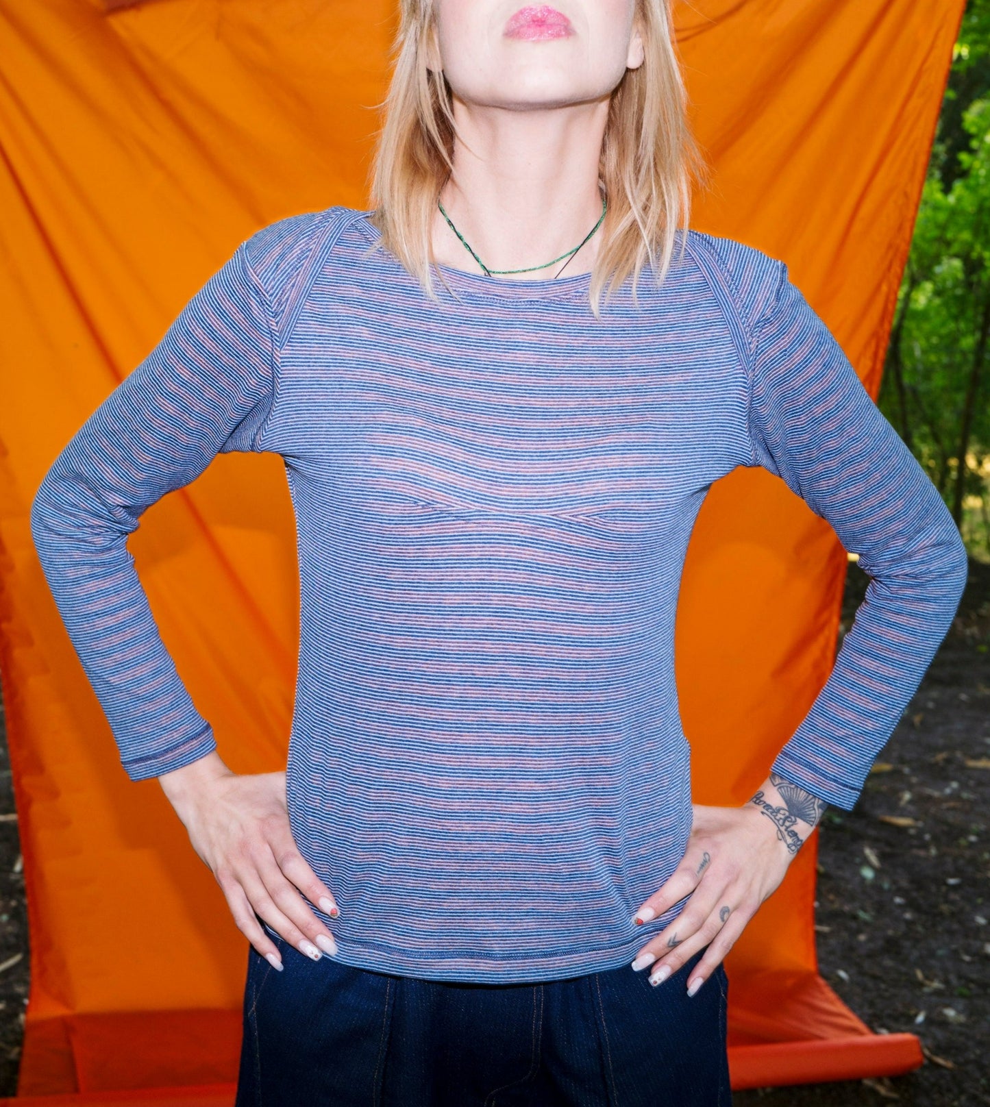 T-shirt manica lunga a righe Reversibile Mod. Re-gale