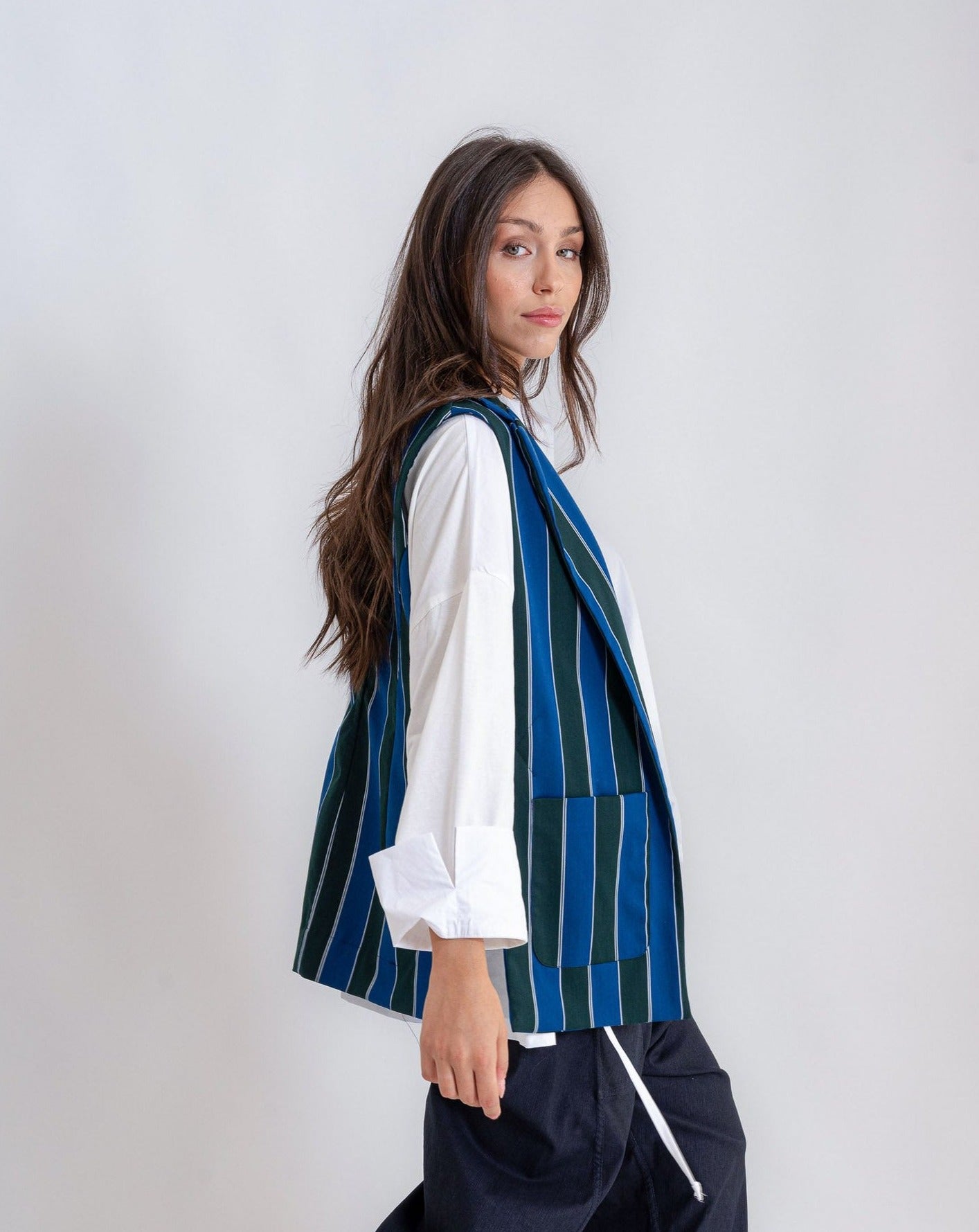 Camicia mod. Re:becca Over con bottoni e coulisse