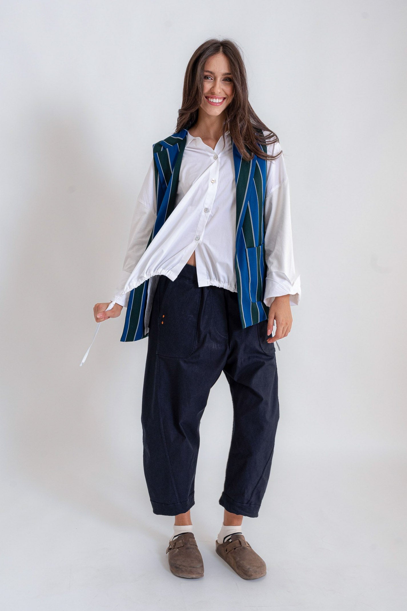 Camicia mod. Re:becca Over con bottoni e coulisse
