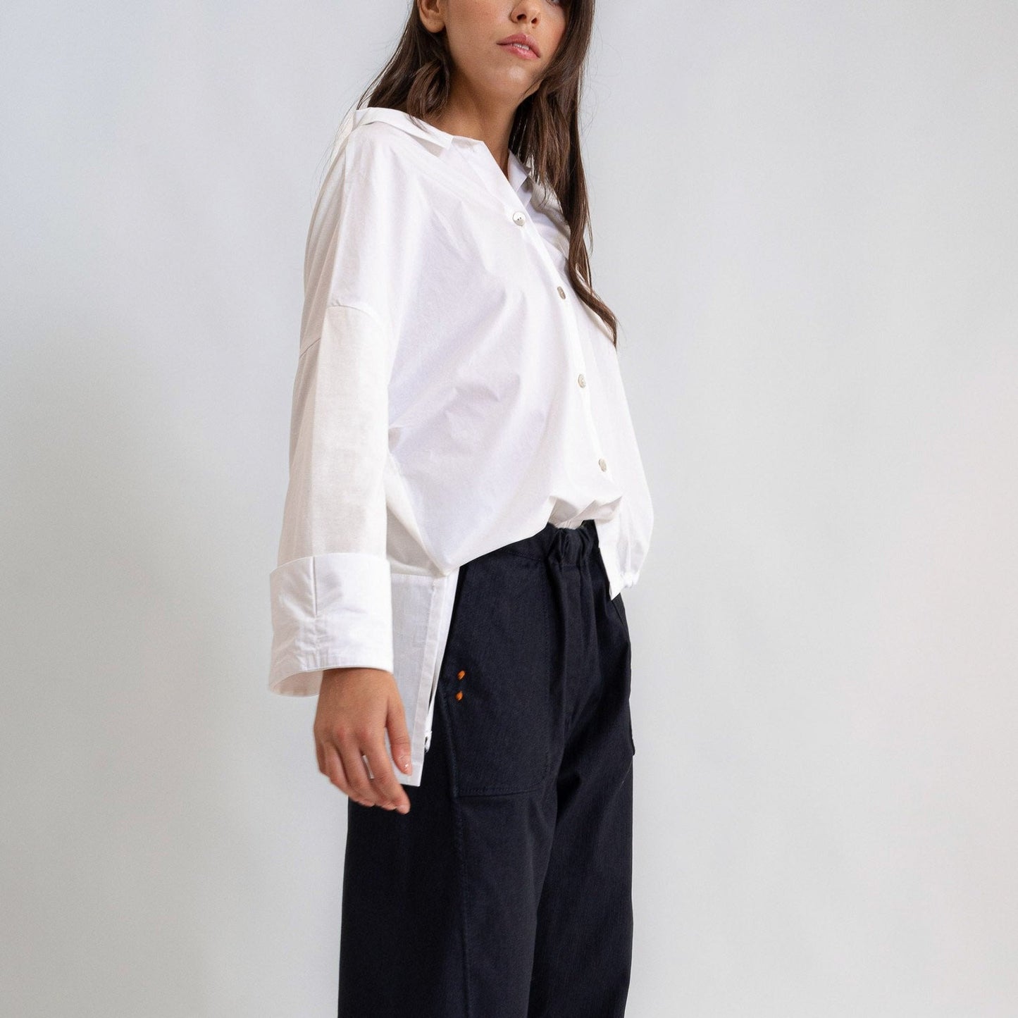 Camicia mod. Re:becca Over con bottoni e coulisse