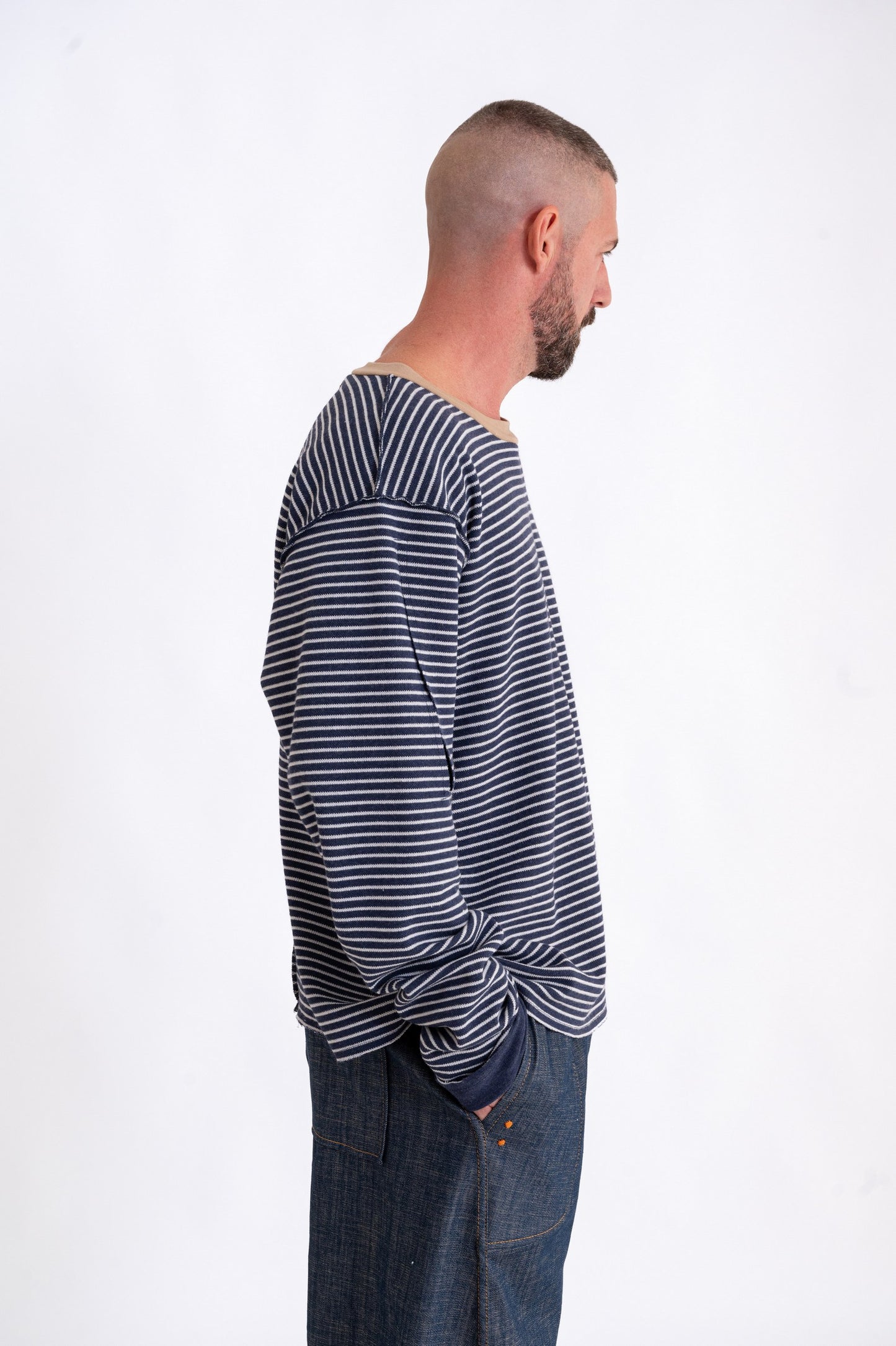 T-SHIRT M/L RE:ALISTA RIGATA DOUBLE FACE