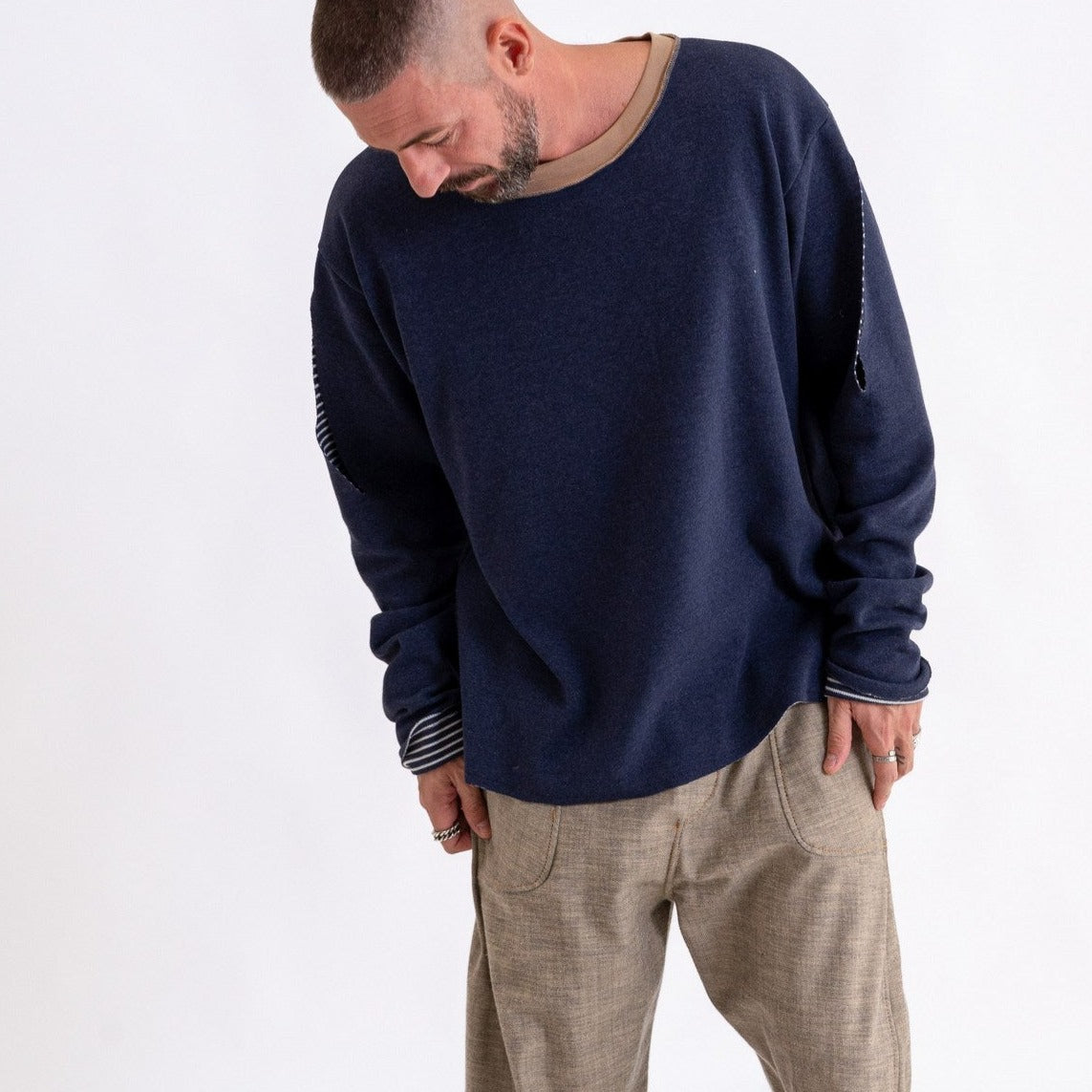 T-SHIRT M/L RE:ALISTA RIGATA DOUBLE FACE
