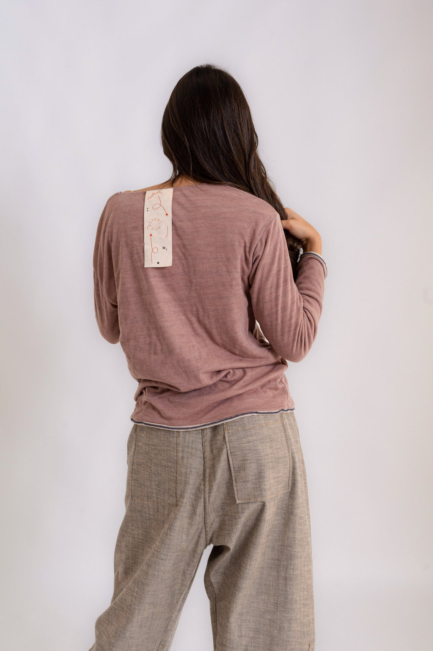 Pantalone Balloon in jeans double-face sabbiato Mod. Re-reversibile