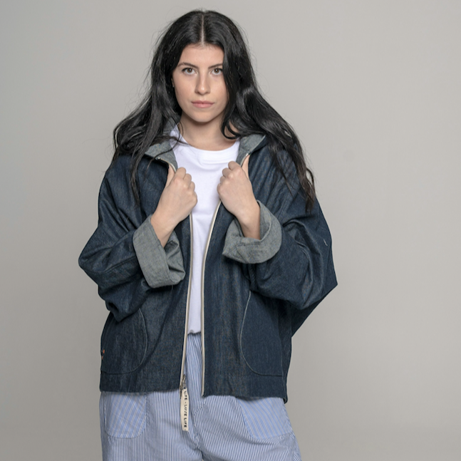 Giacca bomber Mod. Re-plica in denim Reversibile