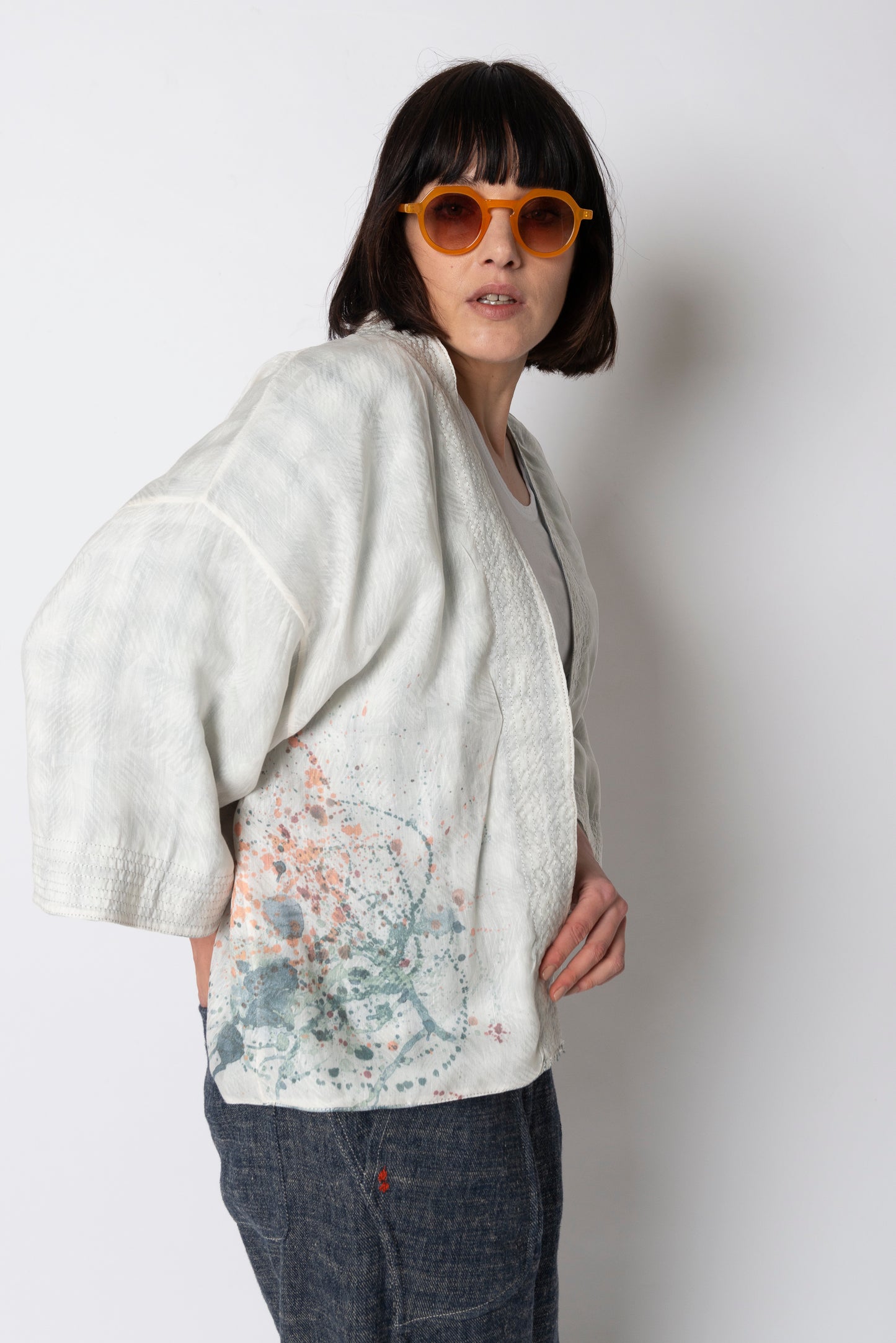 KIMONO MOD. RE:PEAT QUADRI DOUBLE FACE