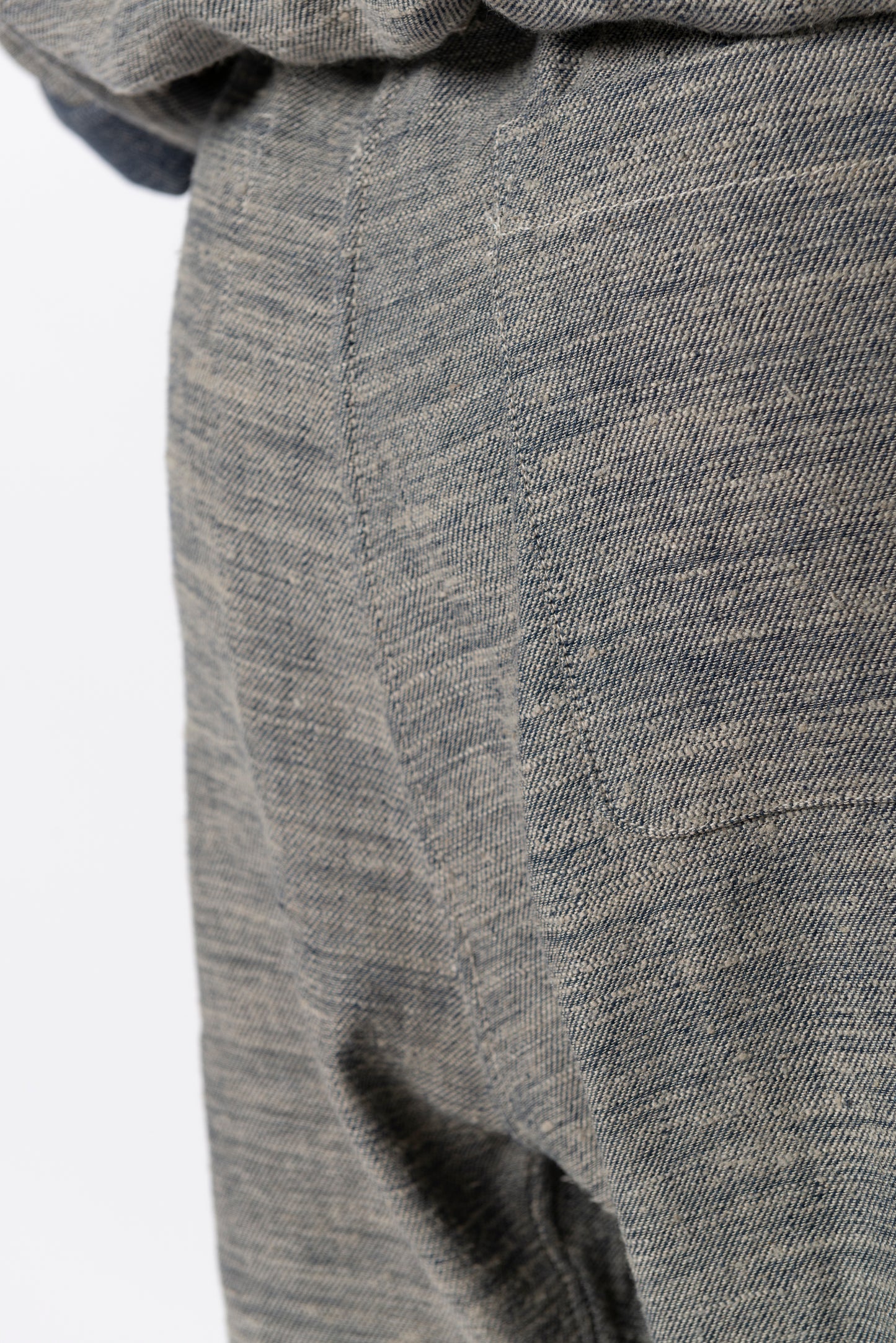 Pantalone Balloon Double face Mod. Re:versibile tessuto Lino lana e cotone