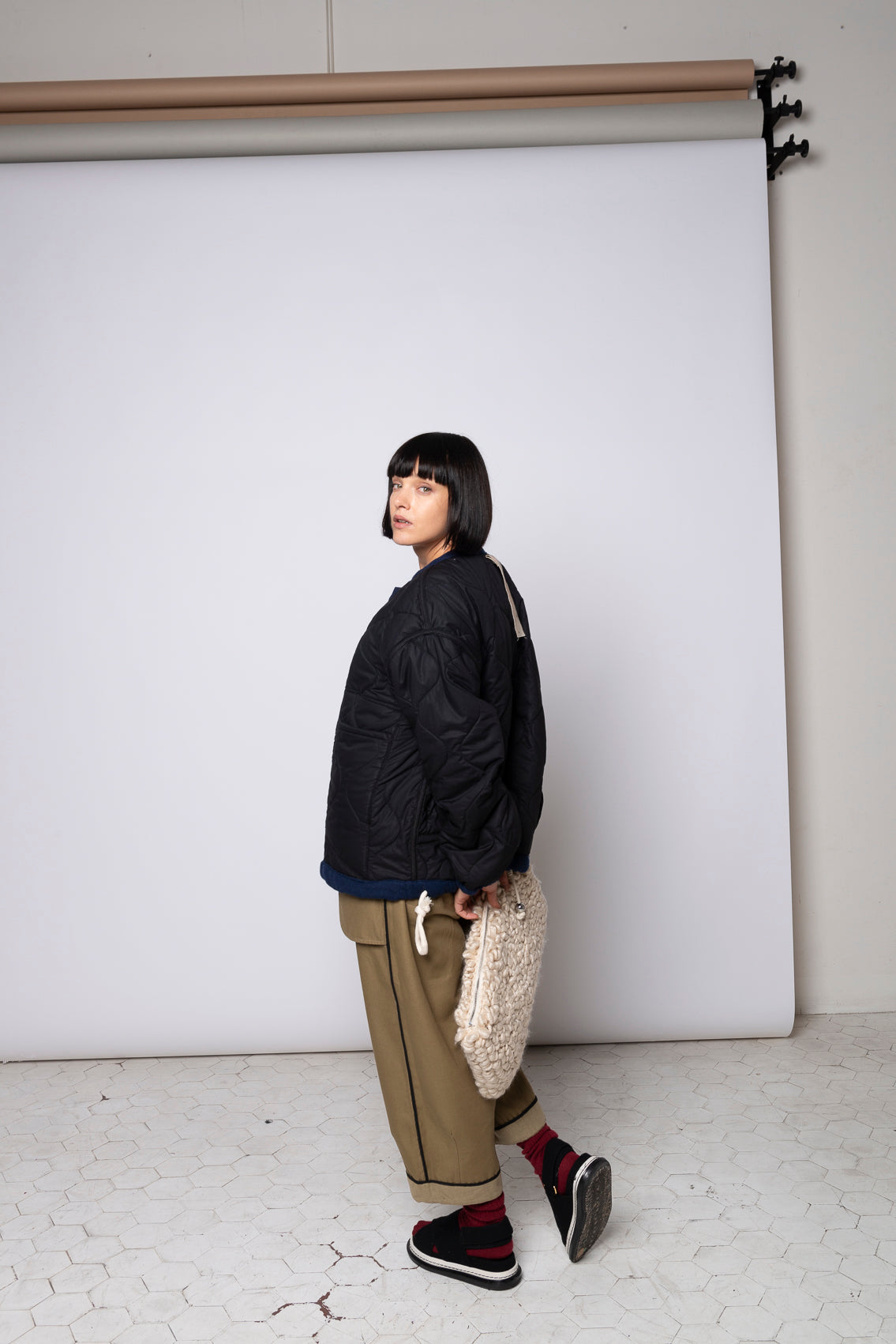 Giacca in lana e cachemire trapuntata double face Mod. Re:pertorio