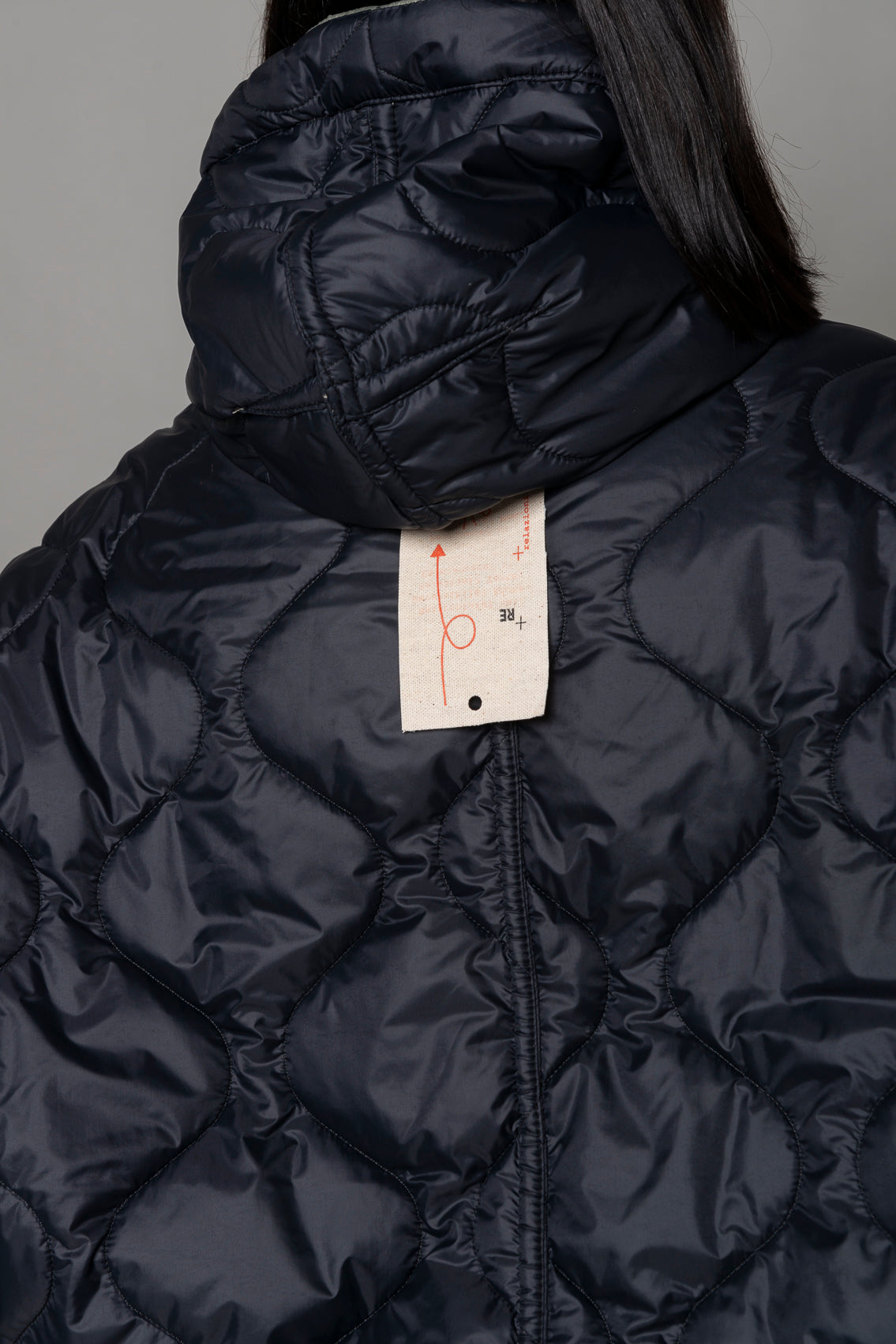 Giacca Kimono Double face con cappuccio Mod. Re:gista