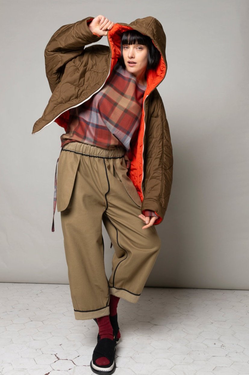 Giacca Kimono Double face con cappuccio Mod. Re:gista