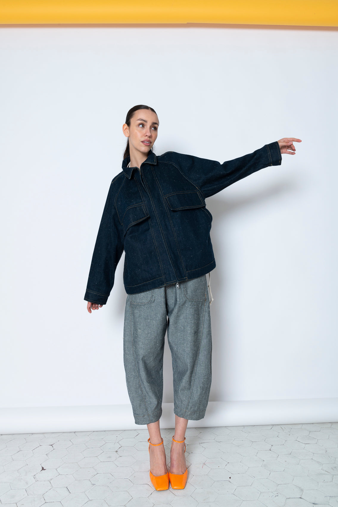 GIACCA DENIM CON ZIP DOUBLE FACE MOD. RE:DO