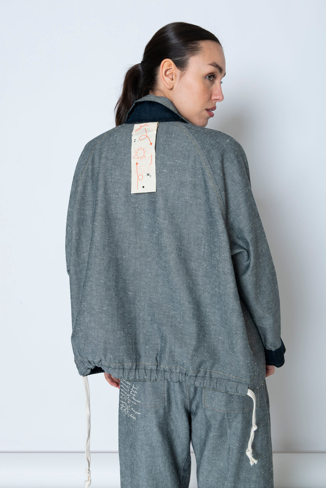 GIACCA DENIM CON ZIP DOUBLE FACE MOD. RE:DO