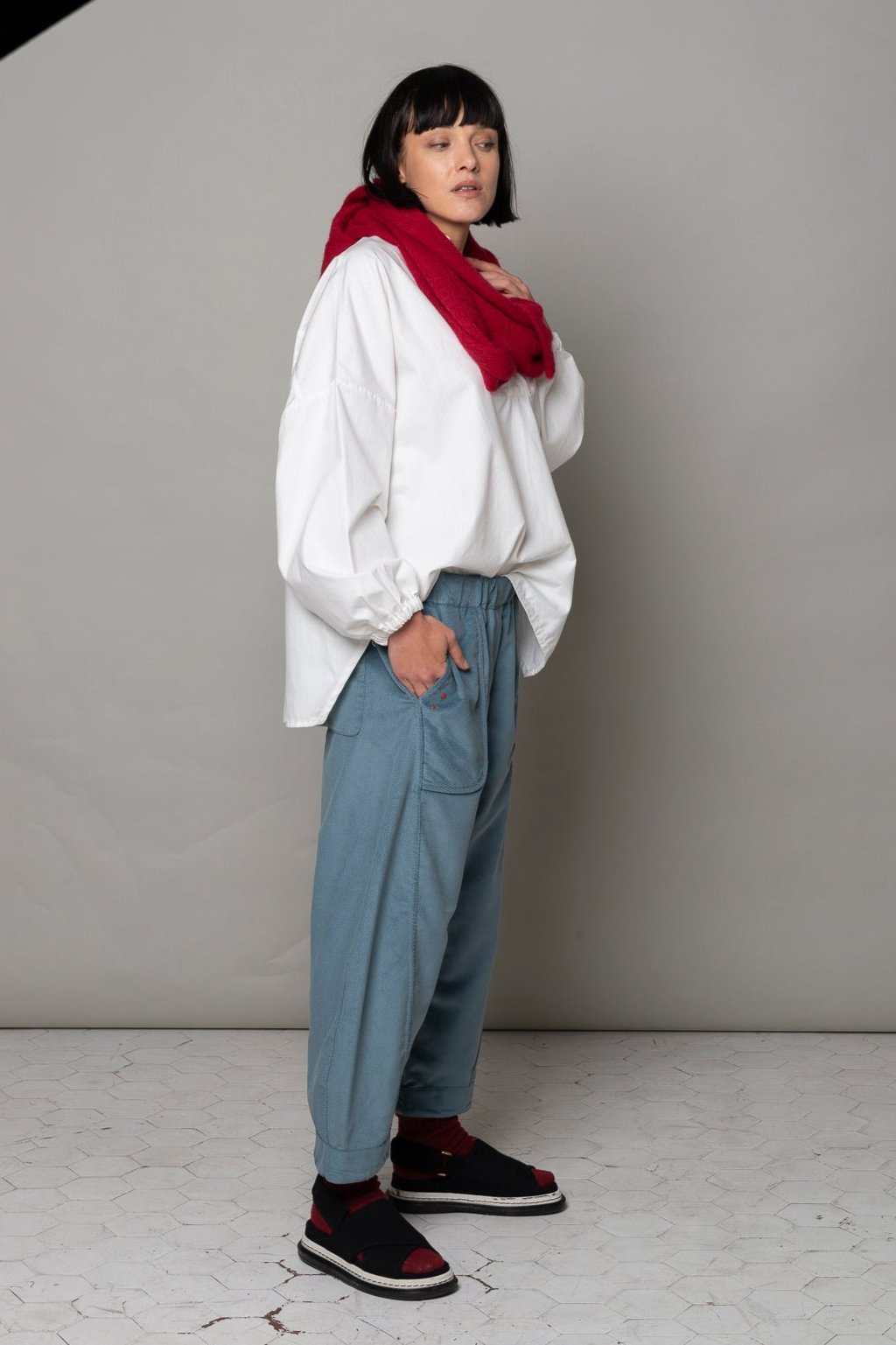 Pantalone Ballon in velluto Double face Mod. Re:versibile