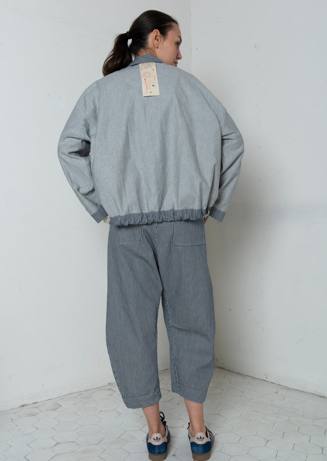 Giacca Kimono a righe mod. Re:cupero