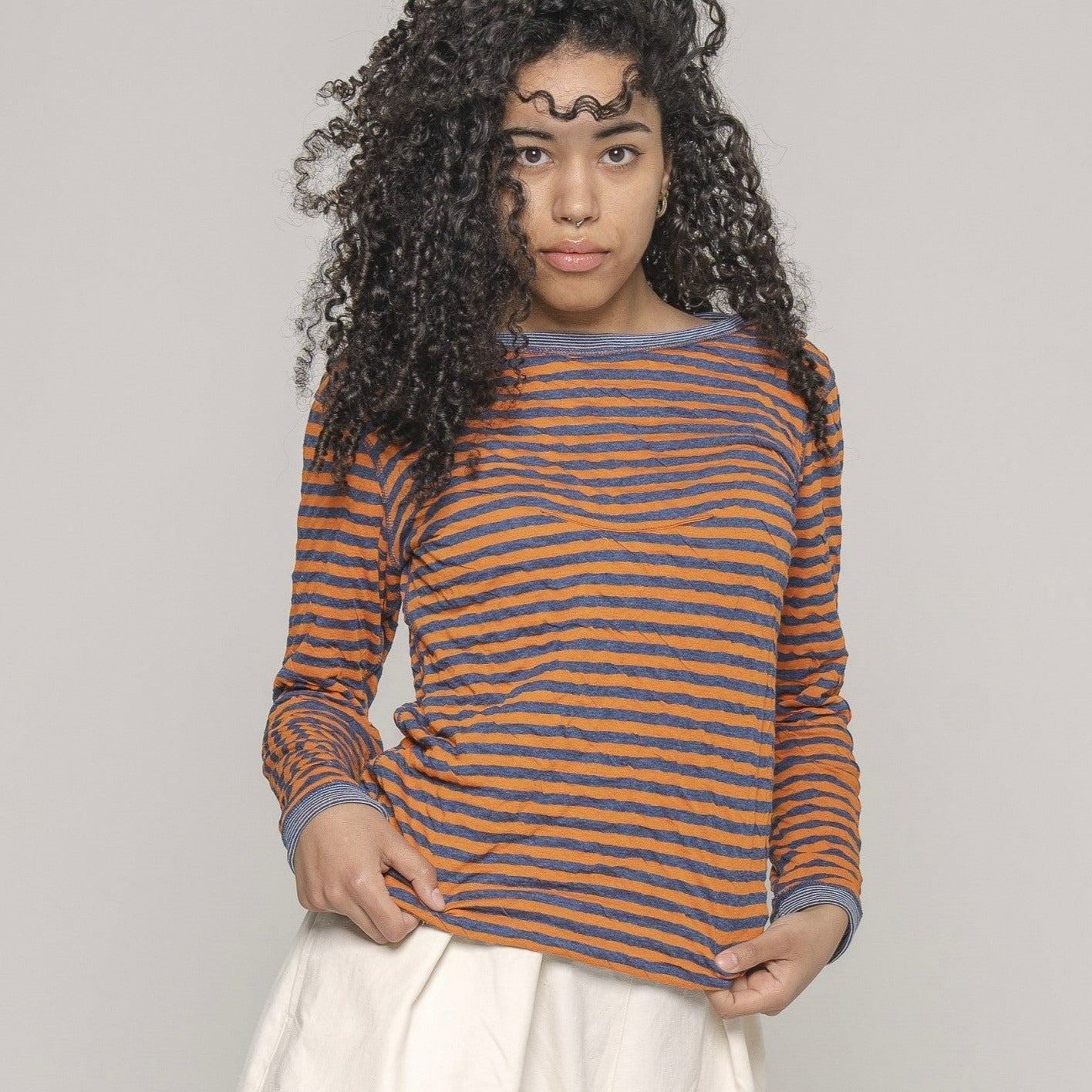 T-shirt manica lunga a righe Reversibile Mod. Re-gale