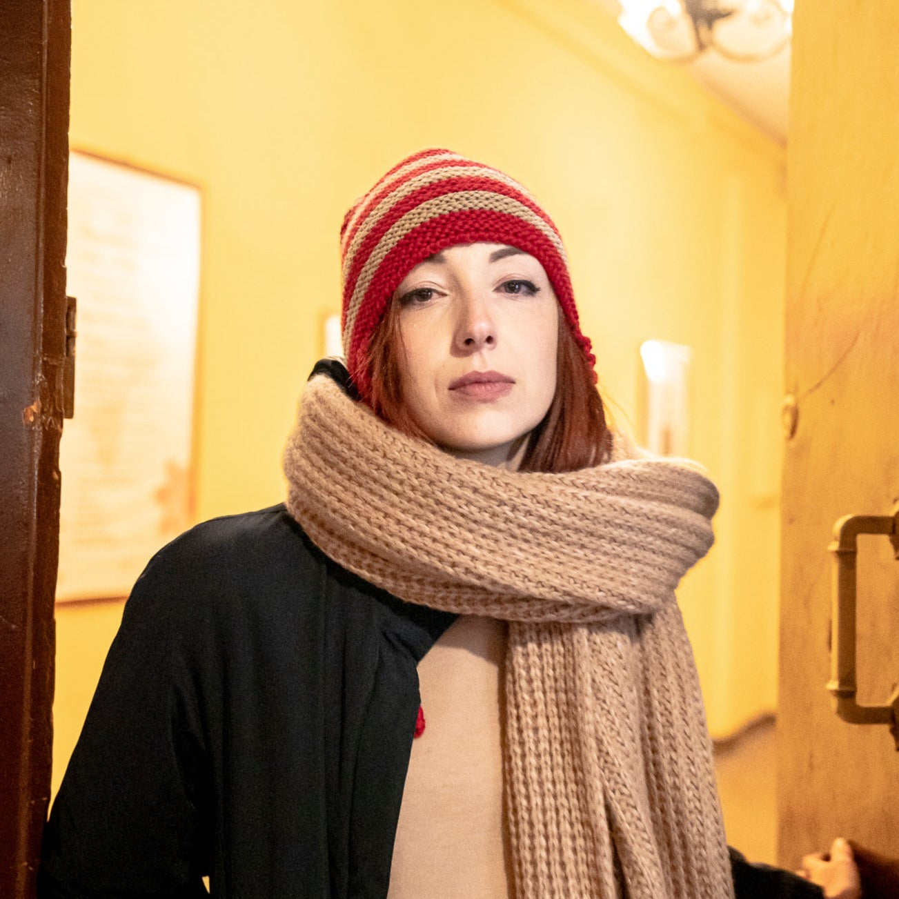 Berretto a righe in lana Mod.