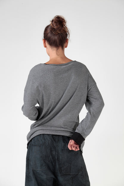 RE:VERSIBILE — Pantalone Balloon in denim reversibile nero