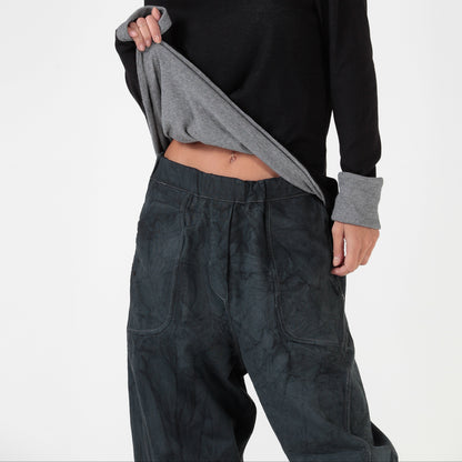 RE:VERSIBILE — Pantalone Balloon in denim reversibile nero