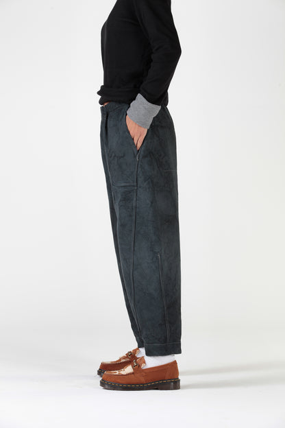 RE:VERSIBILE — Pantalone Balloon in denim reversibile nero