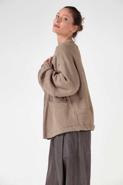 RE:SISTO Giacca kimono reversibile in felpa double face