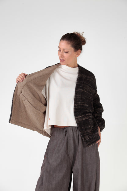 RE:SISTO Giacca kimono reversibile in felpa double face