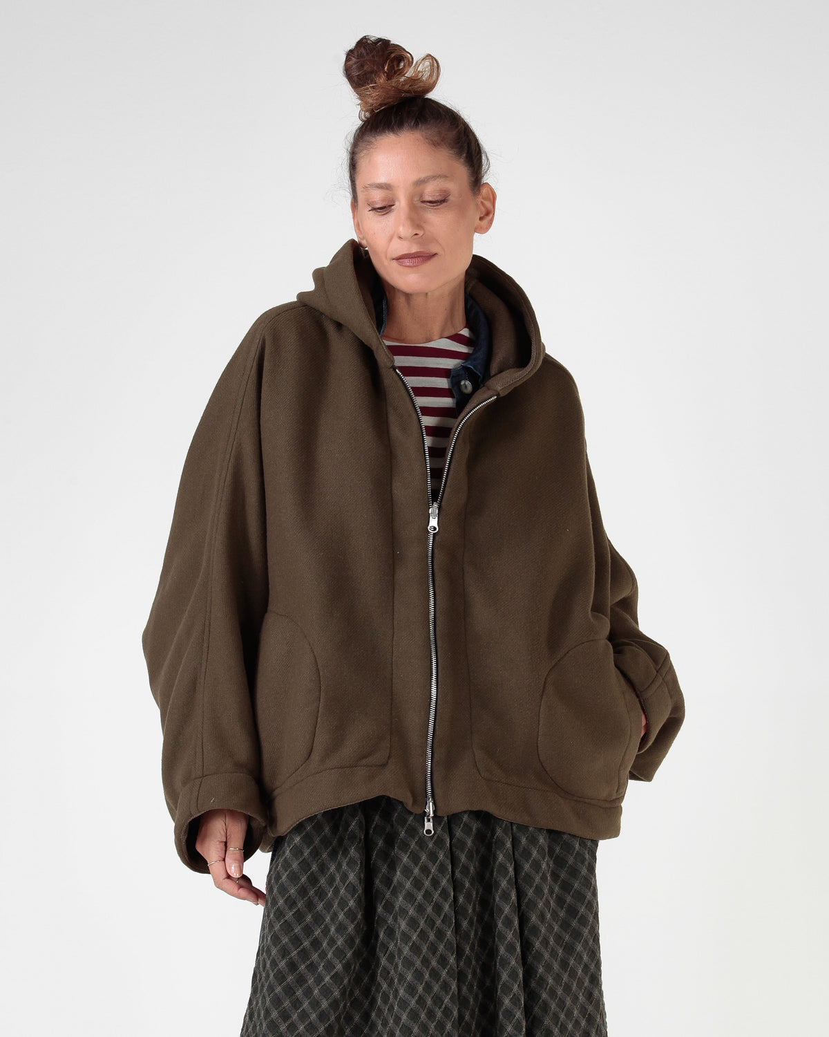 RE:GISTA — Giacca kimono double face in pura lana