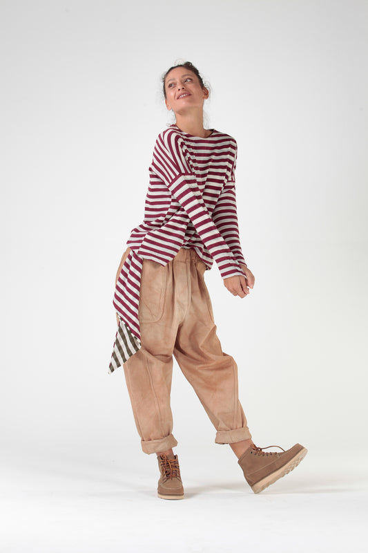 REA— Maglia Righe double in lana e cotone