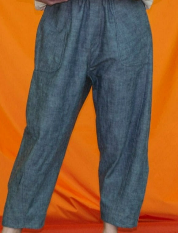 Pantalone Balloon in jeans double-face Mod. Re-reversibile