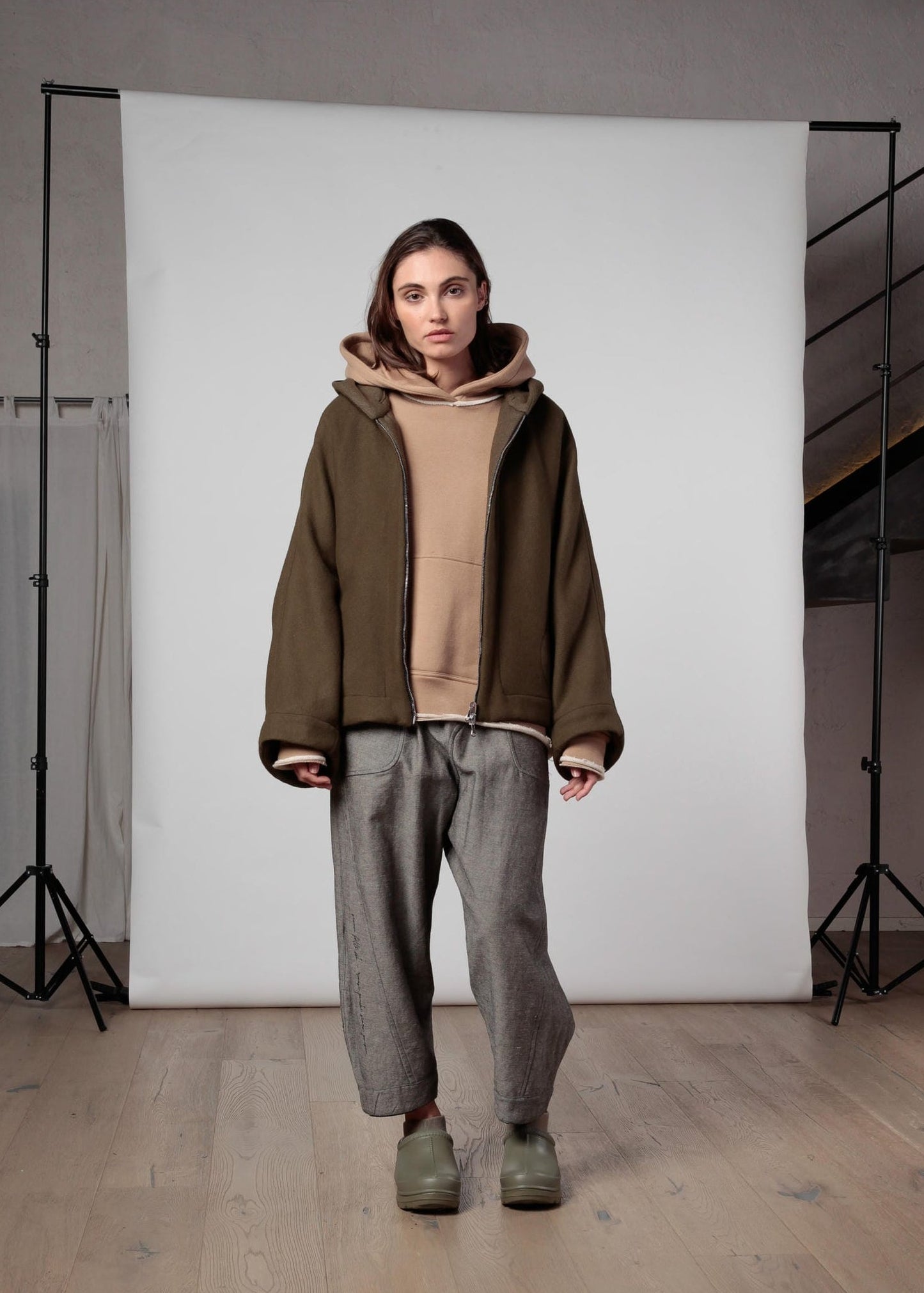 Re:gista giacca Kimono in lana double