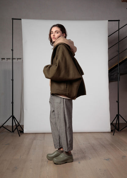 Re:gista giacca Kimono in lana double