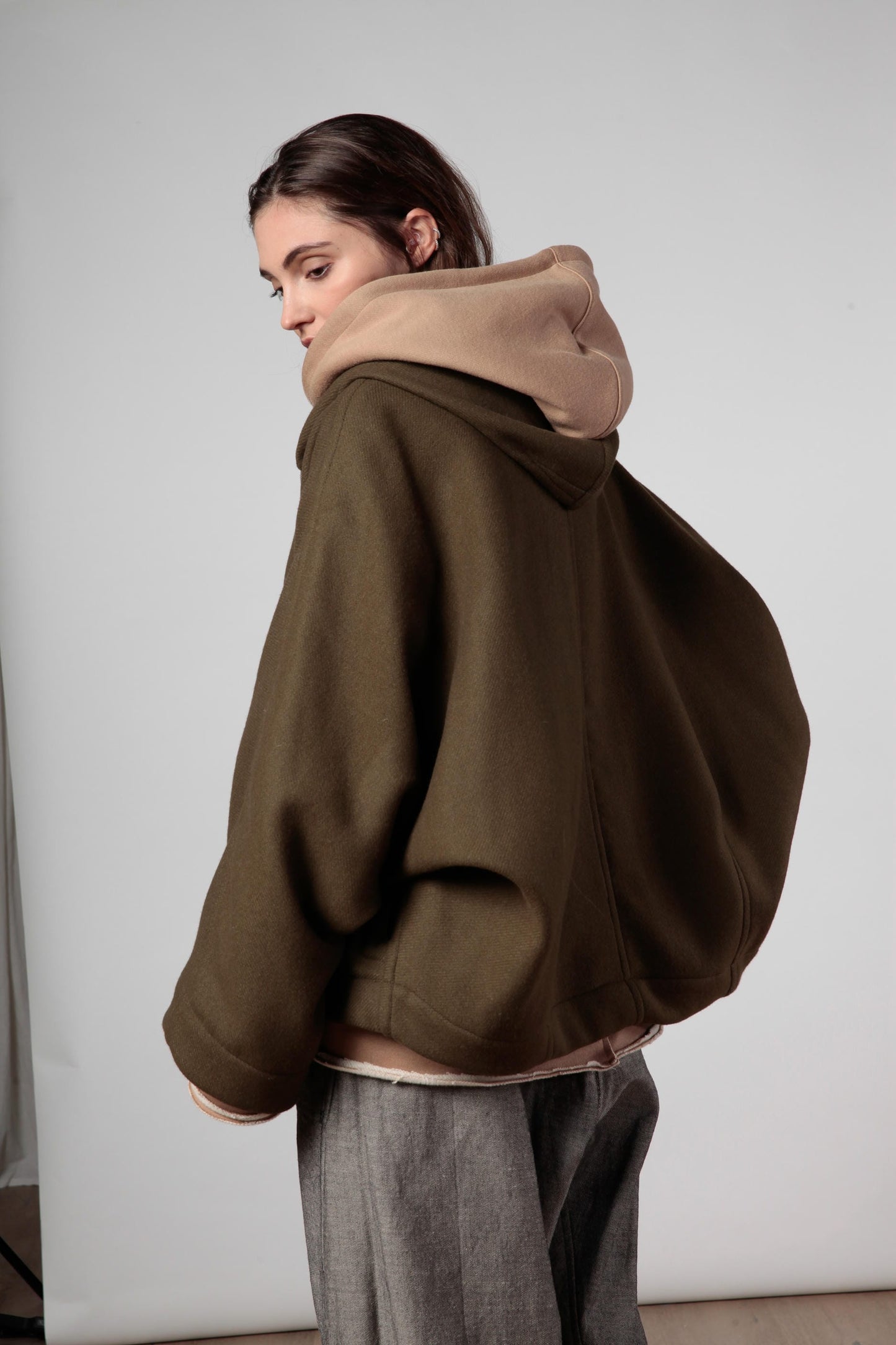 Re:gista giacca Kimono in lana double