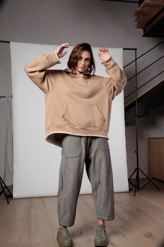 Re:form Felpa cappuccio over Double - face