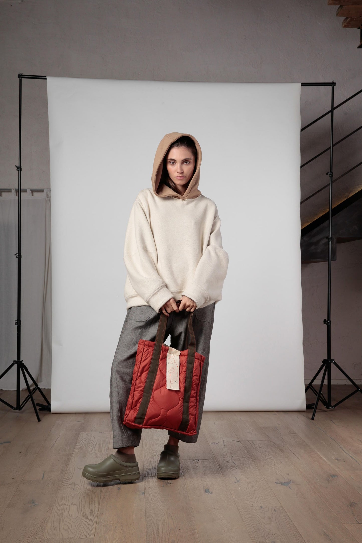 Re:form Felpa cappuccio over Double - face