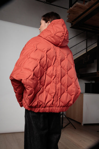 Re-gista Bomber kimono con cappuccio reversibile