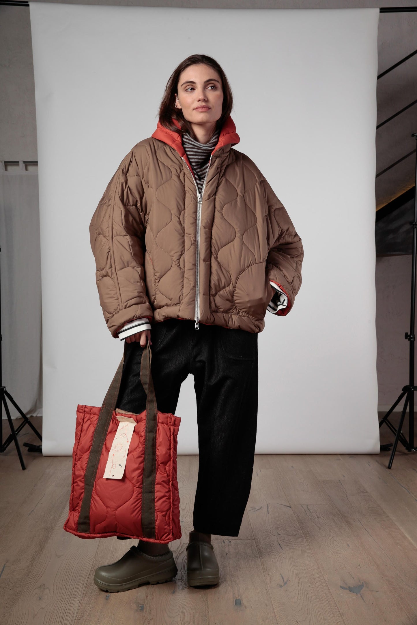 Re-gista Bomber kimono con cappuccio reversibile