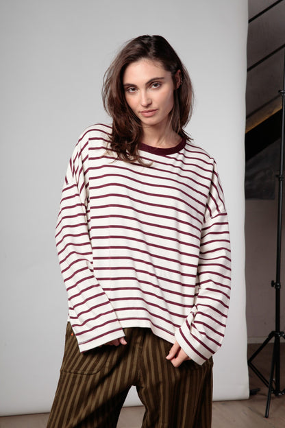 Re:alista T-shirt rigata Double-face