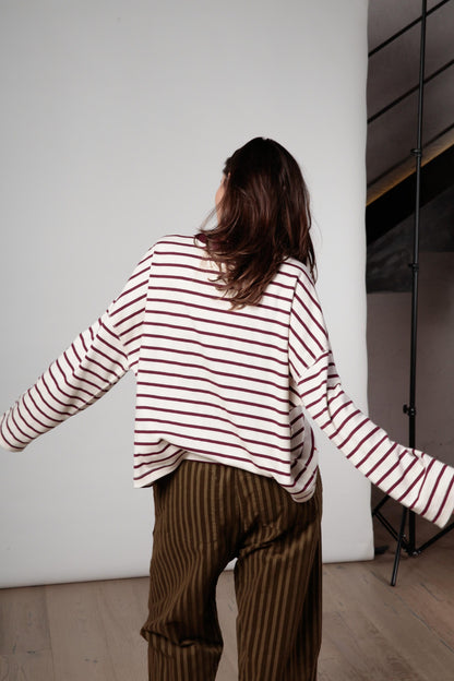 Re:alista T-shirt rigata Double-face