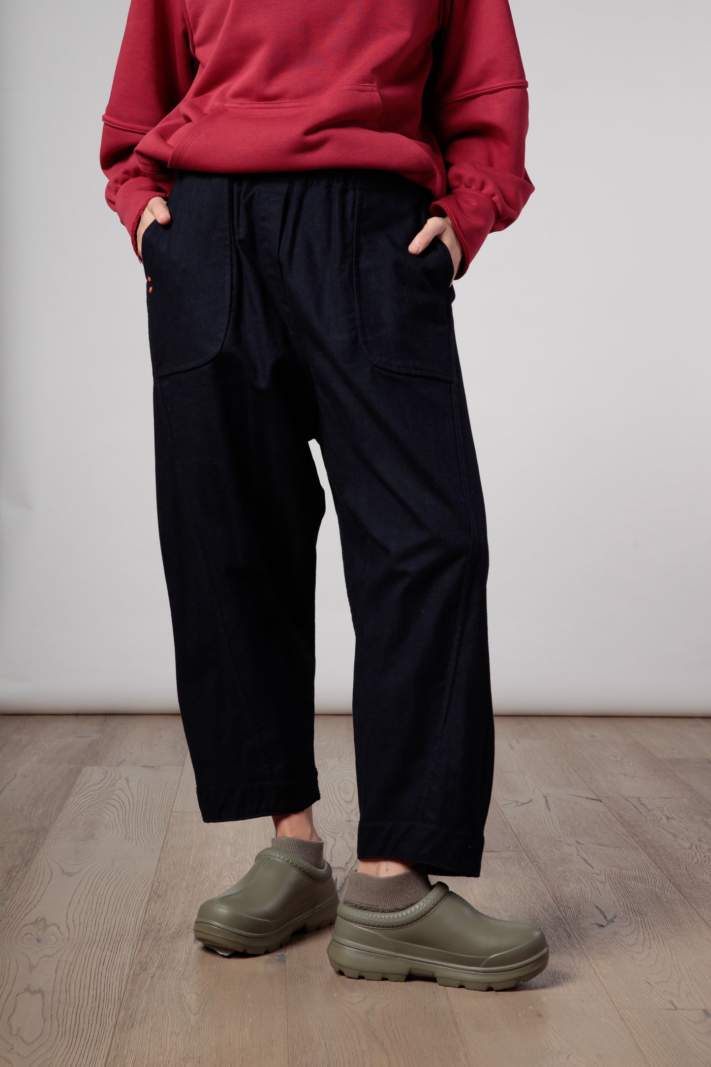 Re-reversibile - pantalone Balloon Blu in cotone spinato