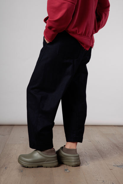 Re-reversibile - pantalone Balloon Blu in cotone spinato