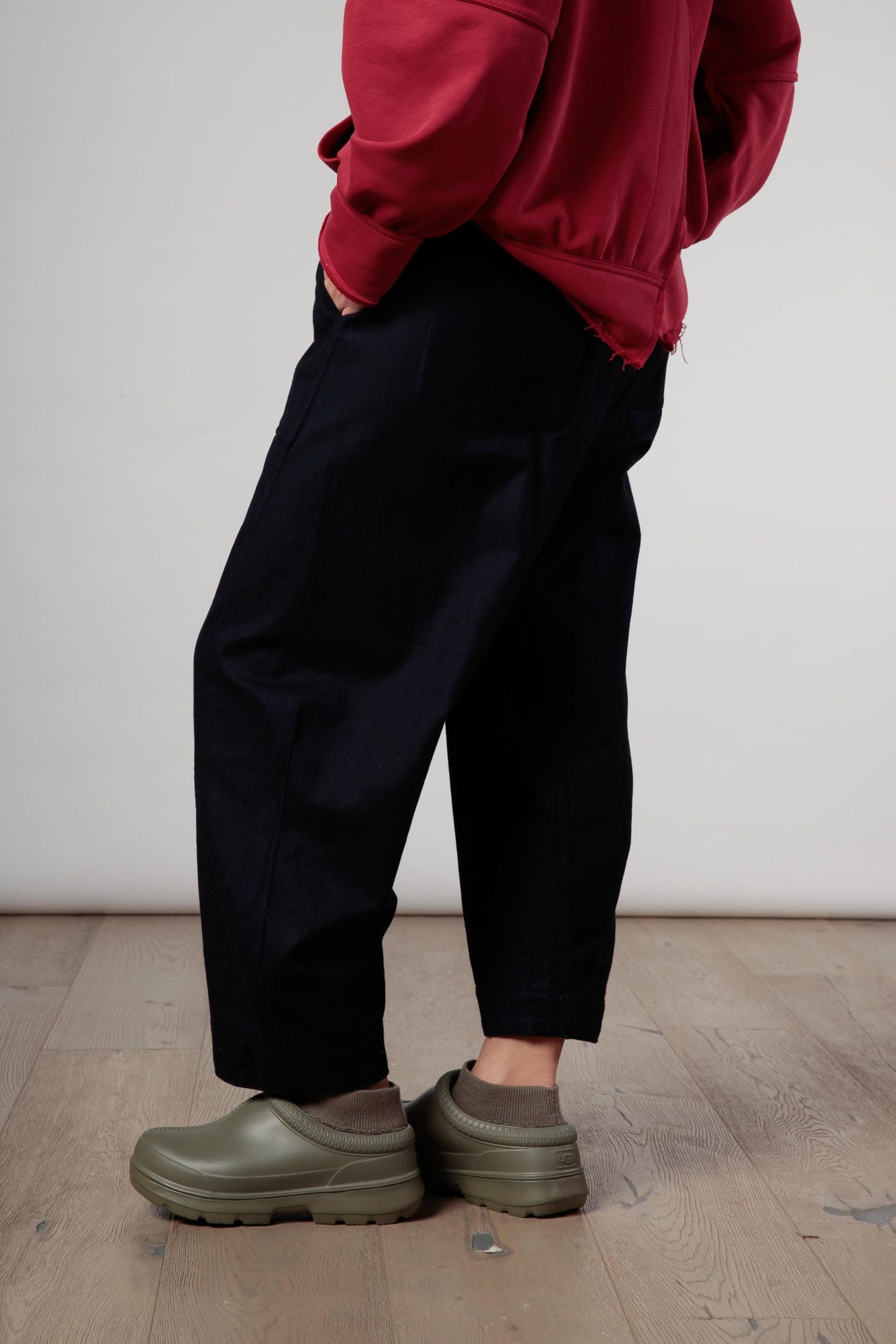 Re-reversibile - pantalone Balloon Blu in cotone spinato