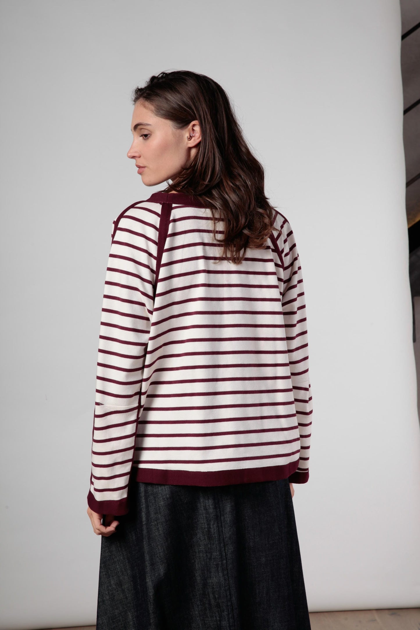 Re:a  Felpa t-shirt rigata Double-face