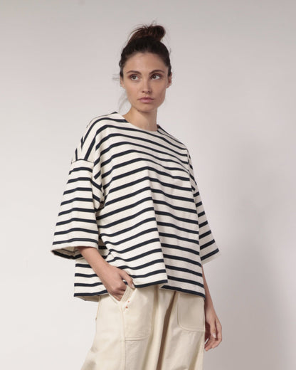 Re:alista T-shirt rigata Double-face