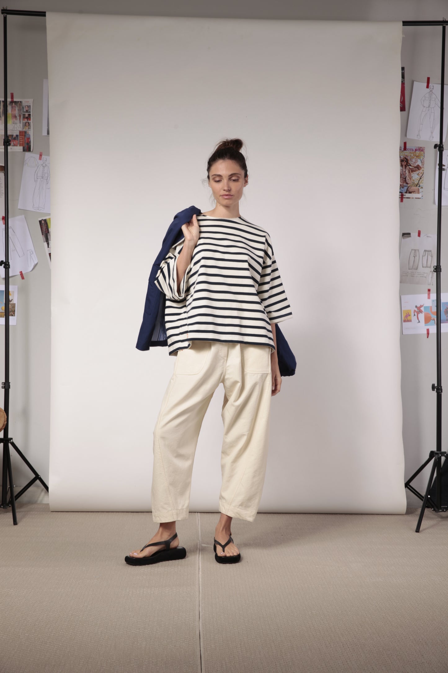 Re:alista T-shirt rigata Double-face