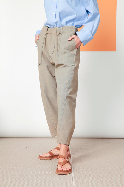Re-reversibile - pantalone Balloon in denim trattato