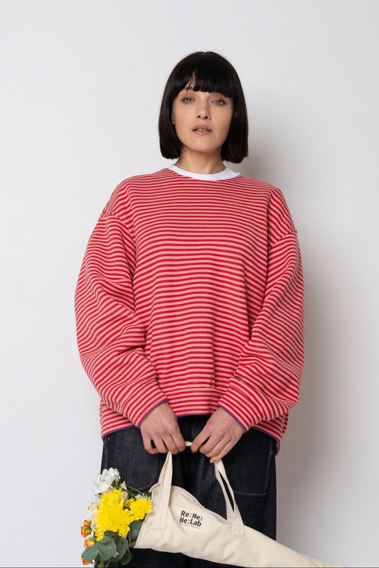 Re:cycle felpa rigata double face zip (Copia)
